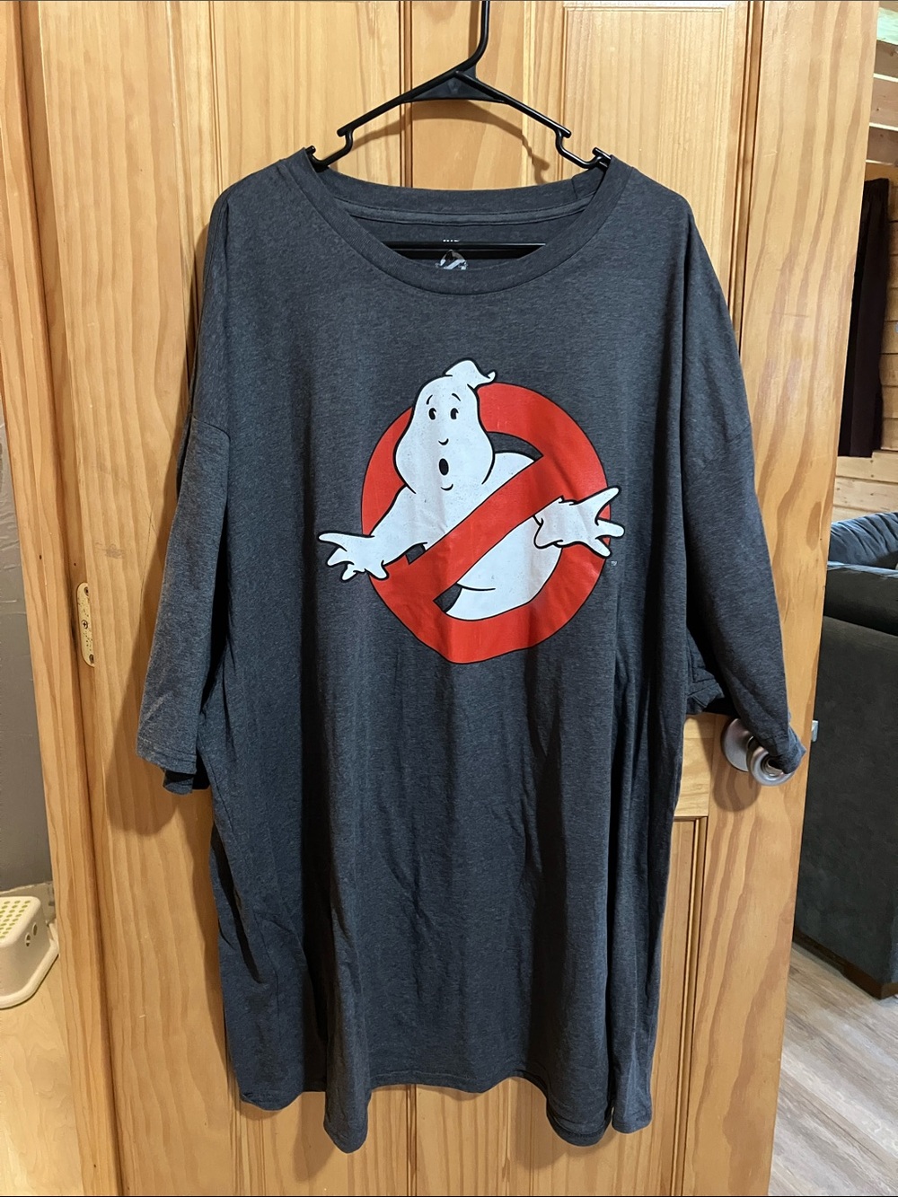 Ghostbusters Logo Graphic Tee - Dark Gray with Red & White Logo